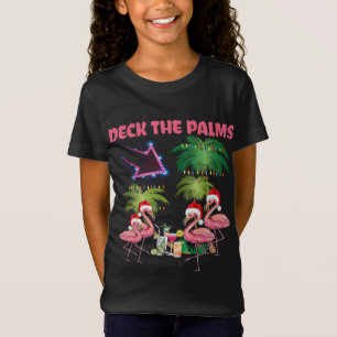 T-Shirt Deck Le Flamant rose Palms Tropical Christmas Palm