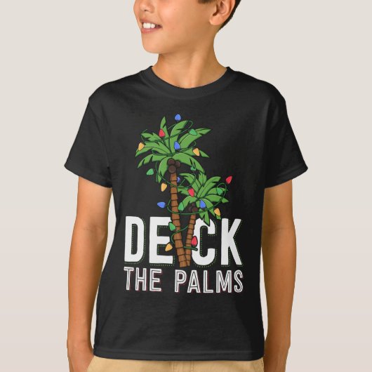 T-shirt Deck Le Palm Tree Lights Tropical Hawaii Family C (Devant)