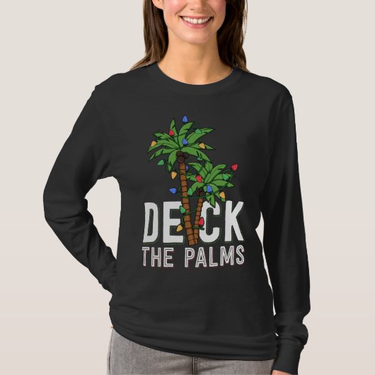 T-shirt Deck Le Palm Tree Lights Tropical Hawaii Family C (Devant)