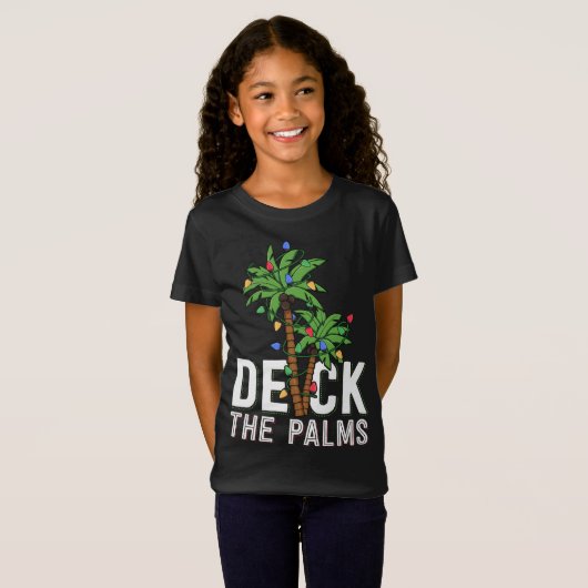 T-Shirt Deck Le Palm Tree Lights Tropical Hawaii Family C (Devant entier)