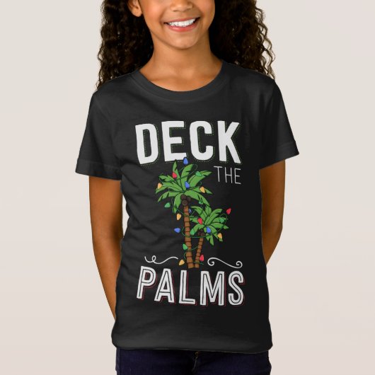 T-Shirt Deck Les Palms Tropical Hawaii Christmas Palm Tree (Devant)
