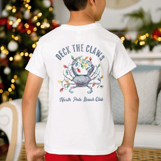 T-shirt “Deck the Claws” Blue Crab Christmas