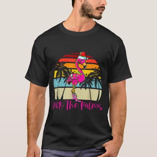 T-shirt Deck The Palms Christmas Flamingo Palm Tree Trocal (Devant)