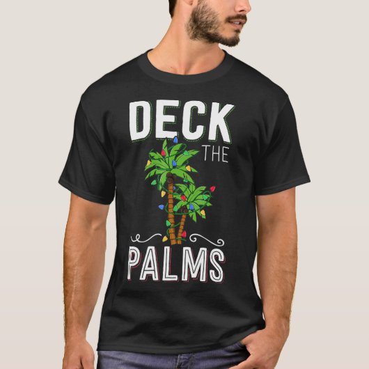 T-shirt Deck The Palms Tropical Hawaii Christmas Palm Tree (Devant)