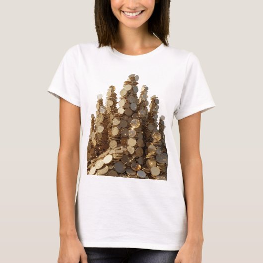 T-shirt Déclaration Arbres dorés de richesses en argent (Devant)
