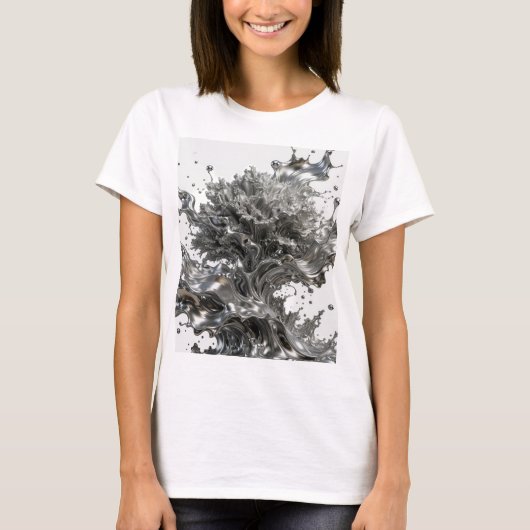T-shirt Déclaration Argent ART ABSTRAIT Déclaration Tee v2 (Devant)