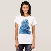 T-shirt Déclaration Argent BLUE ICE WAVE Art en texte 3D (Devant entier)