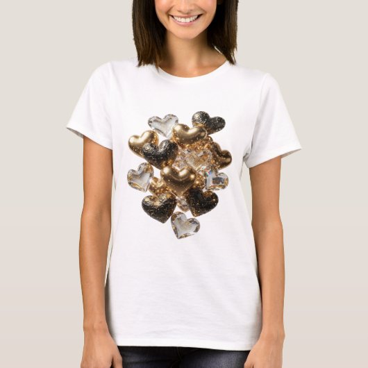 T-shirt Déclaration Argent CŒURS D'OR ET DE VERRE (Devant)