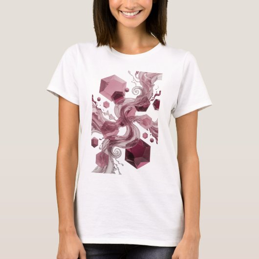 T-shirt Déclaration Argent DESIGN D'ART ABSTRAIT (Devant)