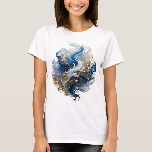 T-shirt Déclaration Argent DESIGN D'ART ABSTRAIT (Devant)