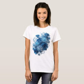 T-shirt Déclaration Argent ROSES BLEUES Dessin Texte (Devant entier)
