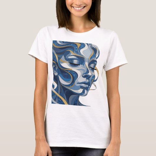 T-shirt Déclaration d'art abstrait argent vibrant v2 (Devant)