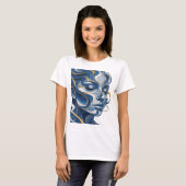 T-shirt Déclaration d'art abstrait argent vibrant v2 (Devant entier)