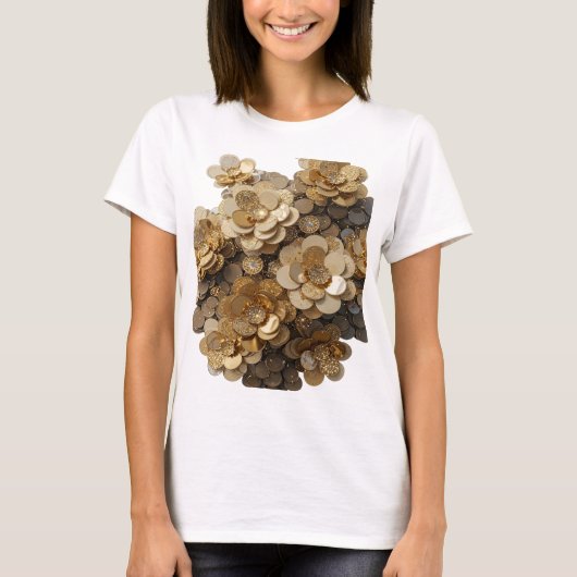 T-shirt Déclaration d'art abstrait argenté moderne (Devant)