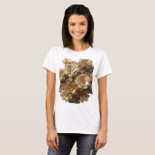 T-shirt Déclaration d'art abstrait argenté moderne (Devant entier)