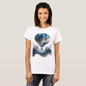 T-shirt Déclaration d'art abstrait en or frappant Design (Devant entier)