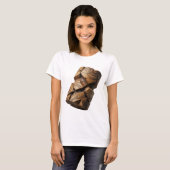 T-shirt Déclaration d'art abstrait gris accrocheuse Design (Devant entier)
