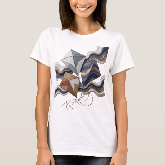 T-shirt Déclaration d'art abstrait gris moderne Design (Devant)