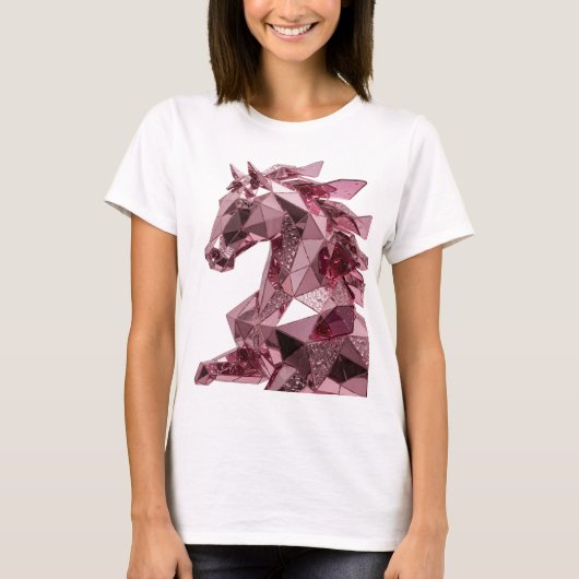 T-shirt Déclaration d'art abstrait rose accrocheuse Design (Devant)