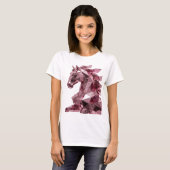 T-shirt Déclaration d'art abstrait rose accrocheuse Design (Devant entier)