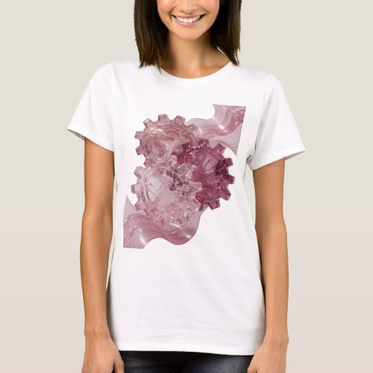 T-shirt Déclaration de conception d'art abstrait argentée (Devant)