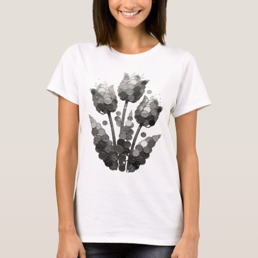 T-shirt Déclaration de design d'art abstrait gris frais (Devant)