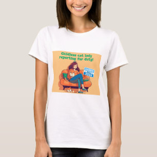 T-shirt Déclaration de la jeune fille au chat sans enfant
