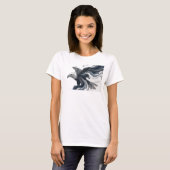 T-shirt Déclaration de style d'aigle abstrait or créatif (Devant entier)