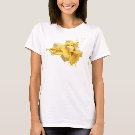 T-shirt Déclaration de style de cubes abstraits en or uniq (Devant)