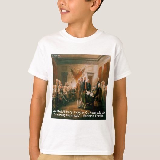 T-shirt Déclaration d'indépendance & Citation de Ben Frank (Devant)