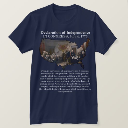 T-shirt Déclaration d'indépendance CONGRÈS, 4 juillet 1776 (Design devant)