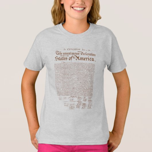 T-shirt Déclaration d'indépendance des États-Unis (Devant)