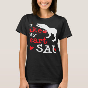 T-shirt Déclaration Dinosaur Saint Valentin dans coeur amo
