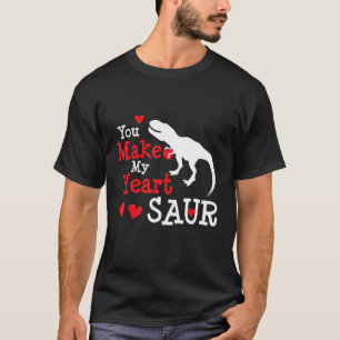 T-shirt Déclaration Dinosaur Saint Valentin dans coeur amo