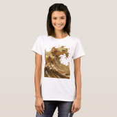 T-shirt Déclaration Or ÉCLABOUSSURES DE LIQUIDE Text Desig (Devant entier)