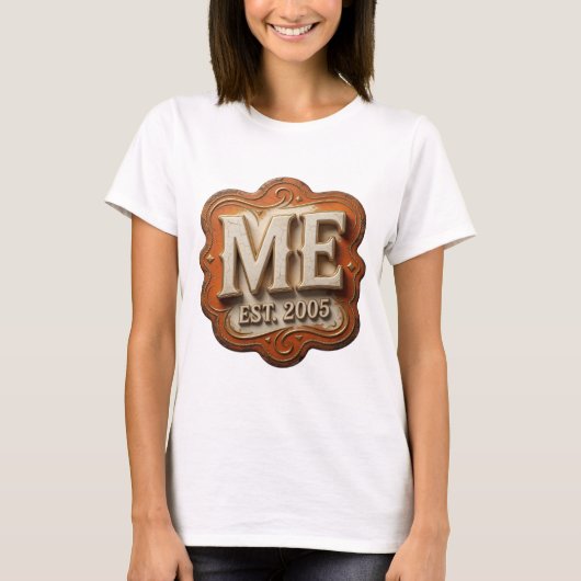 T-shirt Déclaration Or ME EST 2005 Conception Graphique (Devant)