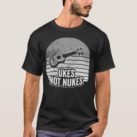 T-shirt Déclaration Rétro Ukes Not Nukes (Devant)