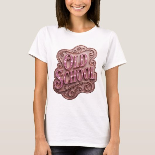 T-shirt Déclaration Rose OLD SCHOOL Design Gras (Devant)