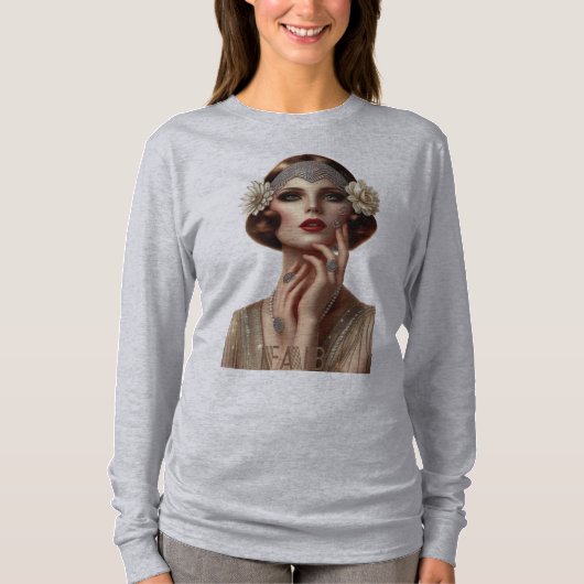 T-SHIRT DECO DIVA SHIRT (GRIS) (Devant)