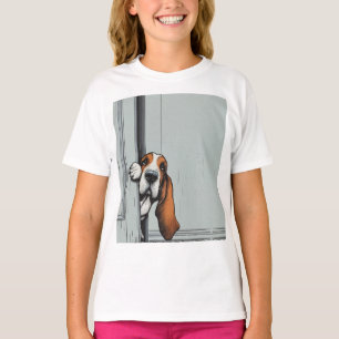 T-shirt Déco murale de chien Basset Hound adorable