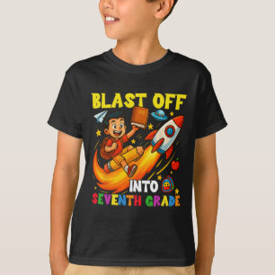 T-shirt Décollage de fusée en 7e année Drôle de Ck à l'éco