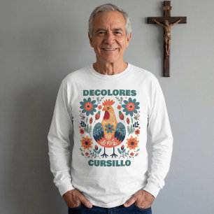 T-shirt DeColores Cursillo Coq Art Populaire Floral Sarcel