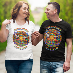 T-shirt DeColores Cursillo Croix Colombe Coq Mandala