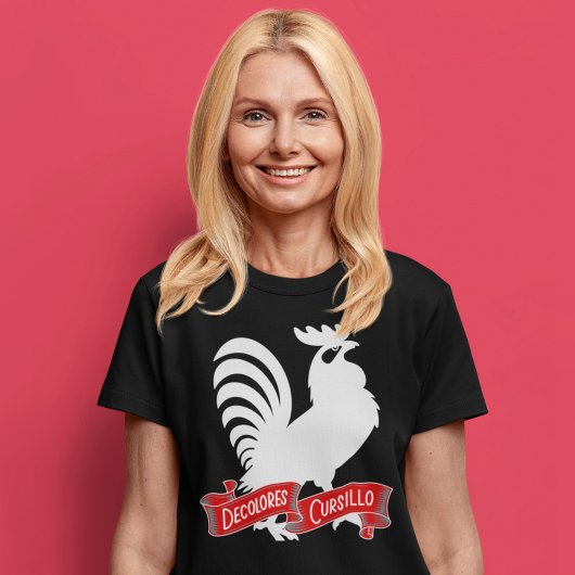 T-shirt DeColores Cursillo Rooster Silhouette avec bannièr