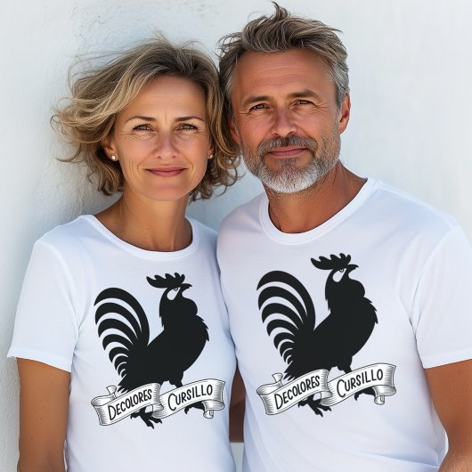 T-shirt DeColores Cursillo Rooster Silhouette avec bannièr