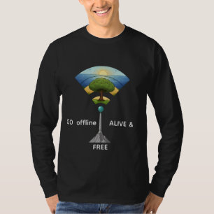 T-shirt Déconnectez-vous Vivant & Libre Art de l'arbre W