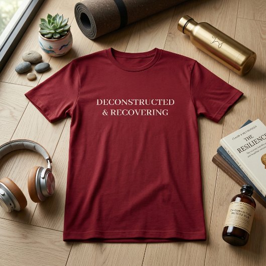 T-shirt Deconstructed & Recovering Oversized Gym | Maroon