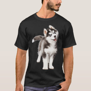 T-shirt Décontracté Pomsky Portrait Graphisme Hommes Fem