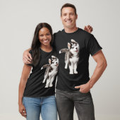 T-shirt Décontracté Pomsky Portrait Graphisme Hommes Femme (Unisexe)
