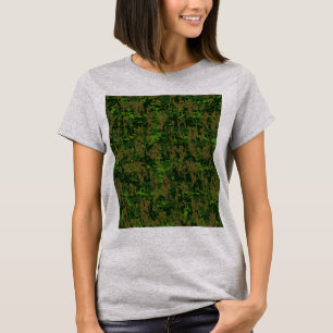 T-shirt Décor de Camouflage numérique de style Woodland